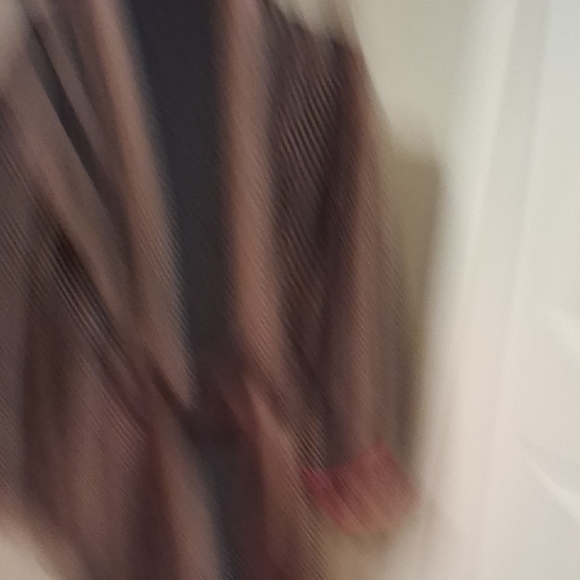 Bogner Brown and Black Striped Cape with Red Trim - Picture 5 of 5